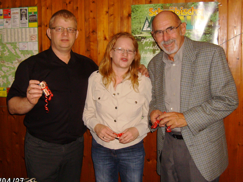 10-jähriges Jubiläum: Barbara und Steffen Füßle; (Ingeborg und) Gerhard Manser