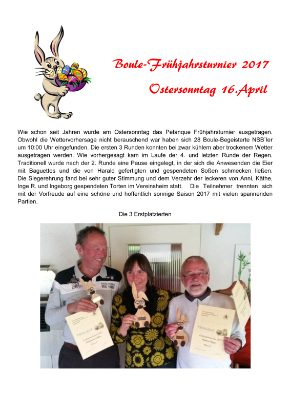 Boule Frühjahrsturnier 2017