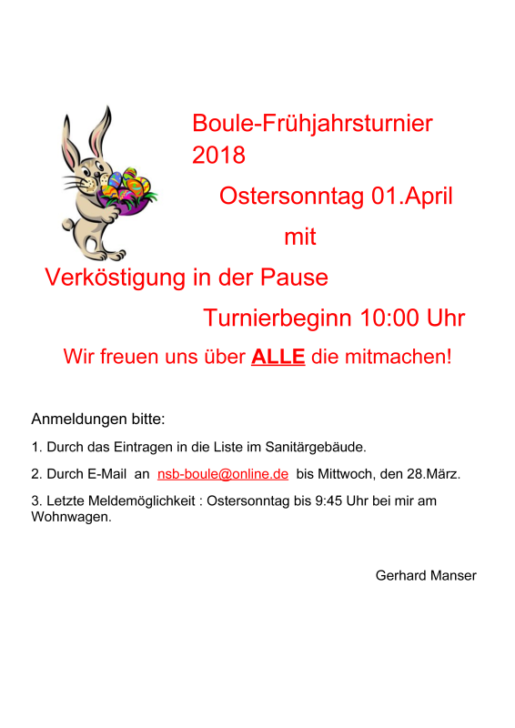 Boule Frühjahrsturnier 2018